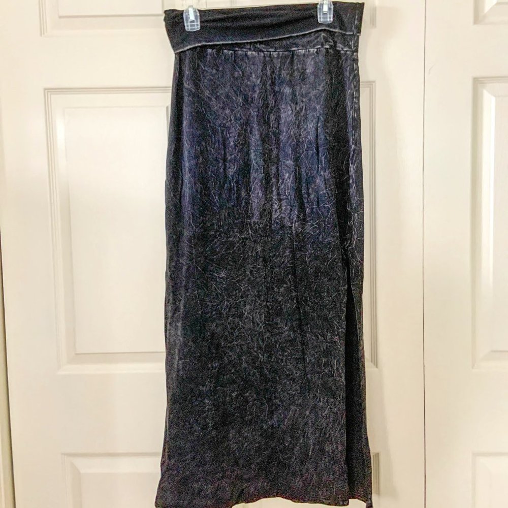 M Textured Grey Stretch Skirt